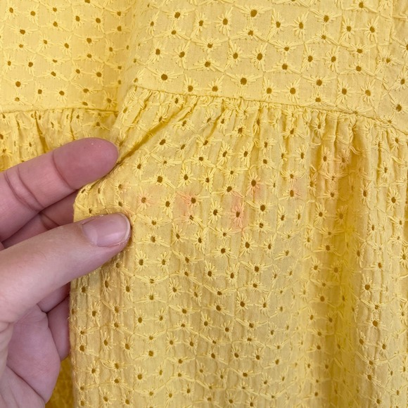 The Prairie by Rachel Ashwell Women's Yellow Spaghetti Strap Eyelet Midi Dress 8 - Picture 6 of 15